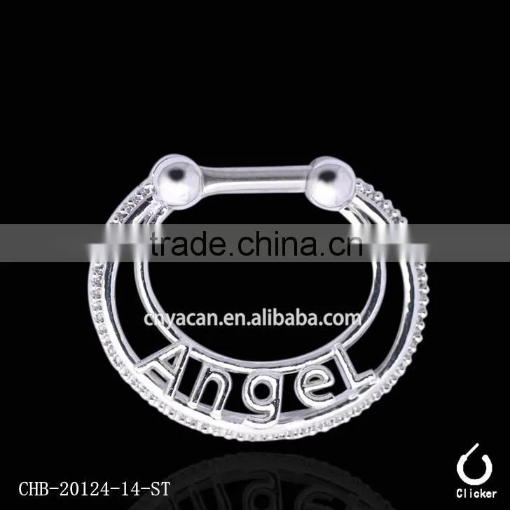 Wholesale Piercing 316L Stainless Surgical Steel Crystal Artificial Nose Rings