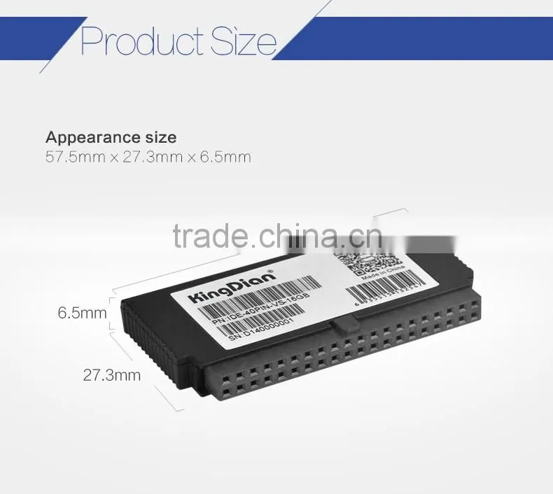 KingDian ssd solution IDE 40PIN Vertical DOM 4GB Vertical Disk on Module External Hard Drive (IDE-40PIN-VS-DOM)