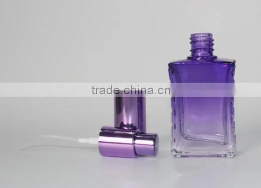 Colorful 30ml round flat rectangle glass spray perfume bottle