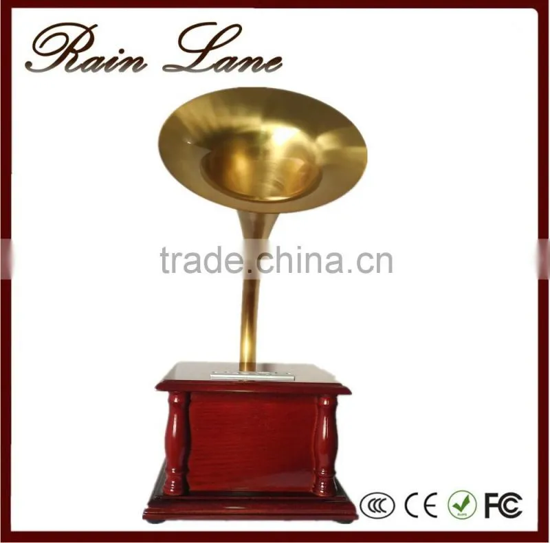 Rain lane High Quality Classic Woonden Design USB SD Bluetooth Gramophone replica
