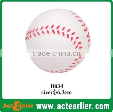 6.3cm PU foam stress ball baseball
