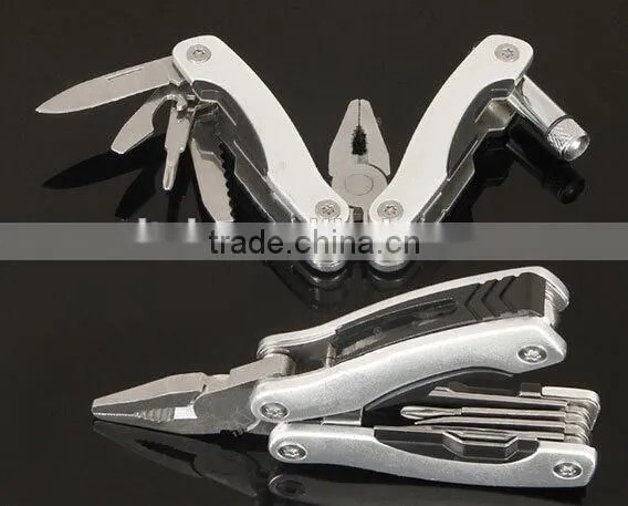 OEM Small folding Multifunctional pliers with LED flashlight