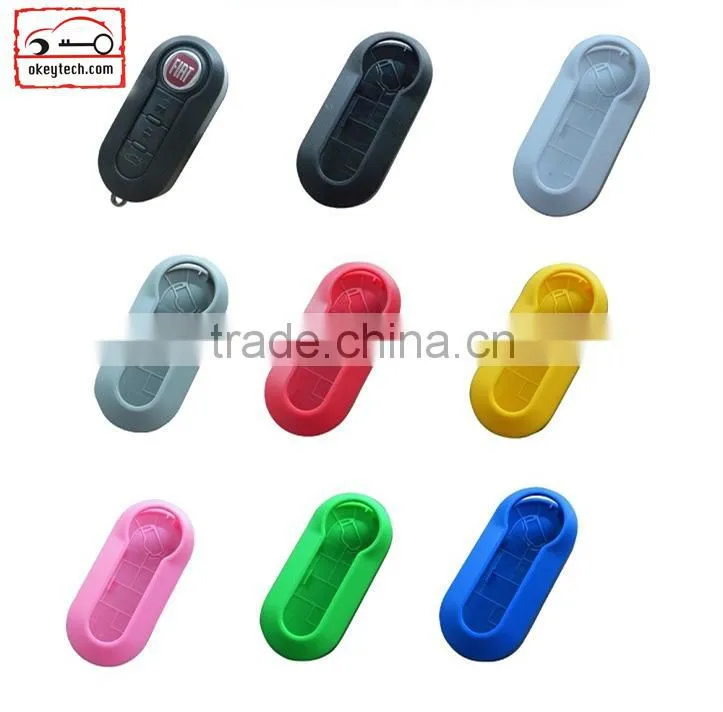 OkeyTech Fiat 3 button modified flip remote key shell black color for shell key fiat 500 key cover