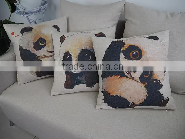 China custom cushion pillow manufacturer square panda 18inch pillows covers