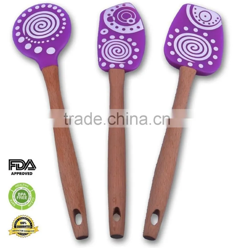 OEM Kitchen Tools New products Colorful Silicone Spatula Set of 3