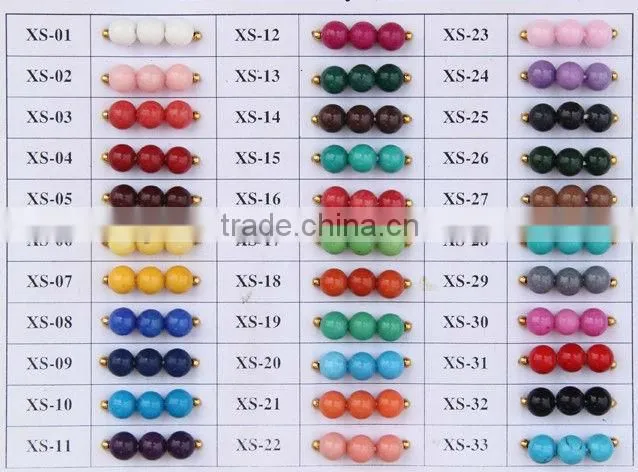 Different natural round smooth dyed jade stone beads for sale