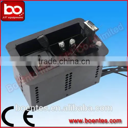 Desktop Hidden Aluminum Brushed Cable Cubby with RJ45 socket cable
