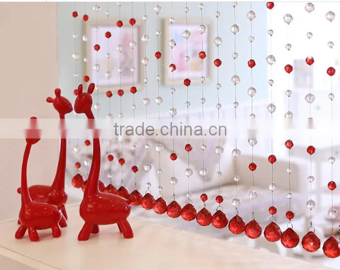 Red crystal curtain