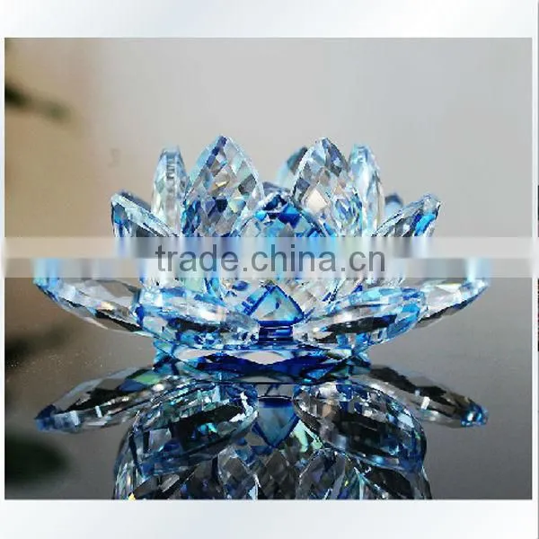 Cheap price blue crystal loust flower Selling srystal lotus flower