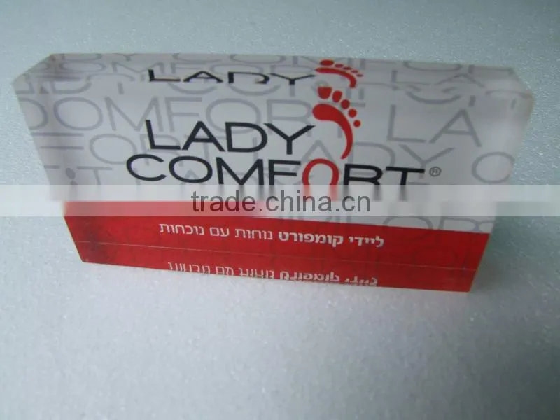 colored acrylic block