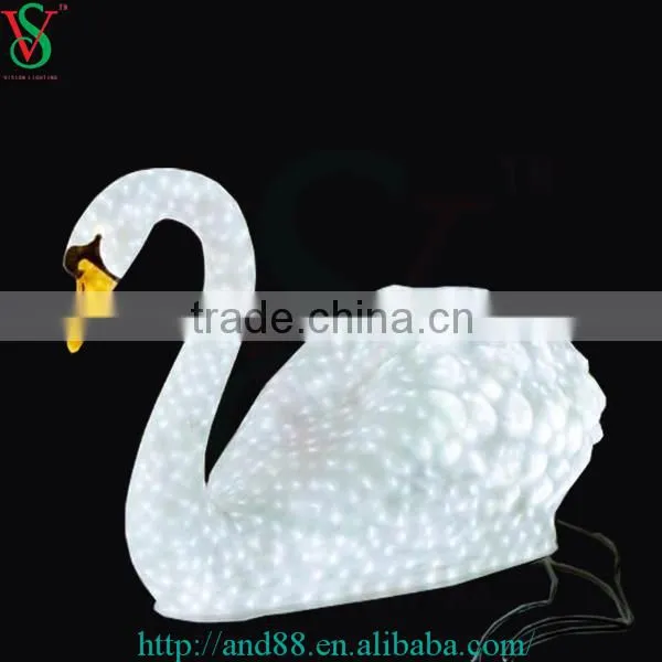 Animal led decorative motif 3d led swan light for garden ornaments