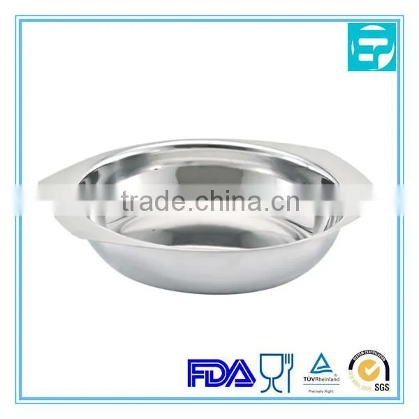Round stainless steel salad bowl plate