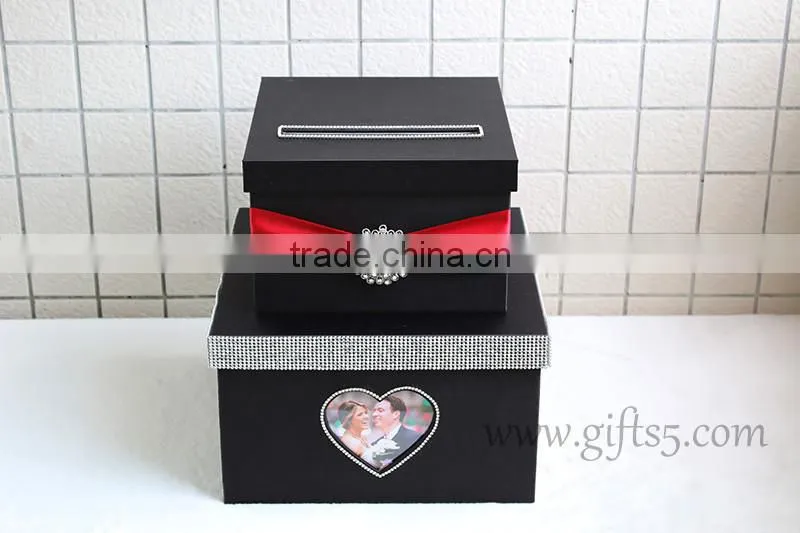 Elegant Black wedding gift box with photo frame