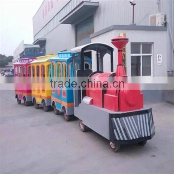 Amusement park electric trains trackless train ride classical train