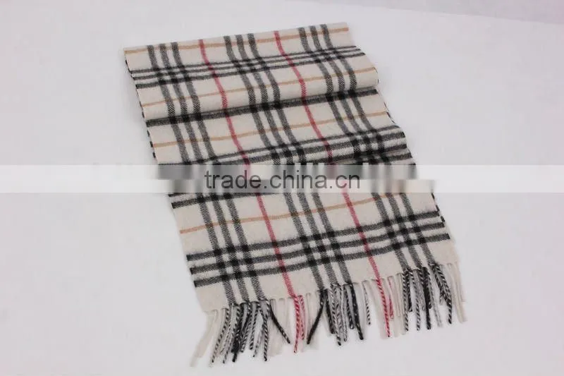 checked Cashmere Scarf scarfs/mufflers