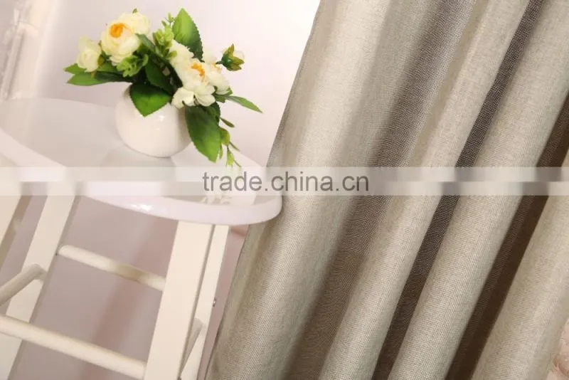 simple plain linen eyelet curtain for home hotel cafe office