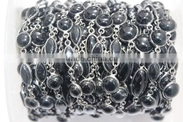 Black Onyx Marquise Bezel Setting Chains