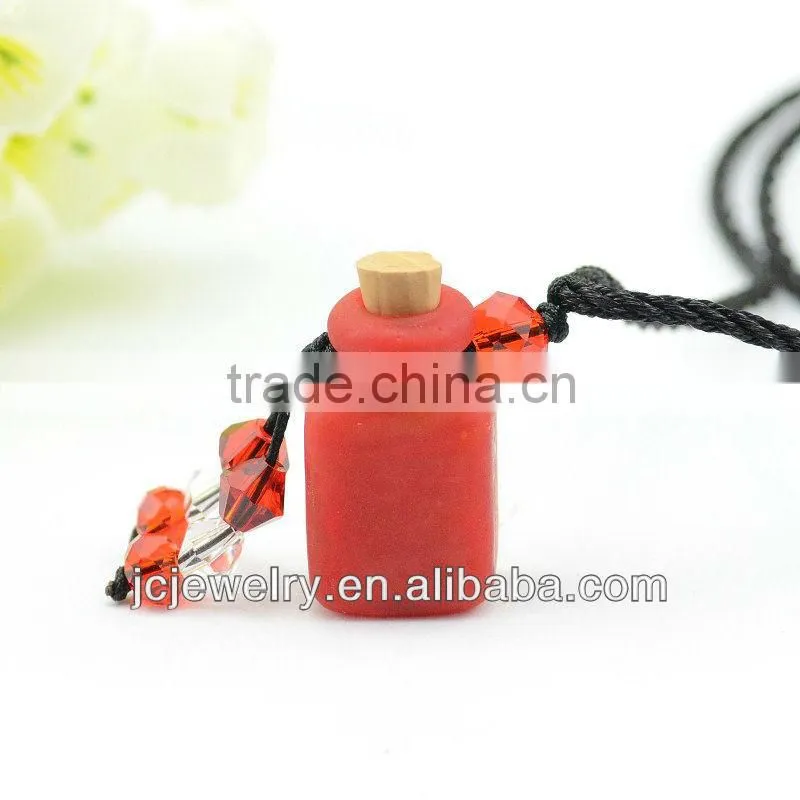 2013 new blue ground glass pendant Daisy Wishing Bottle back Long Cord Necklace