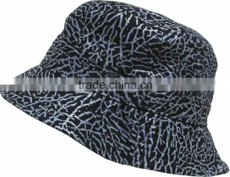 2015 New Custom Printed Bucket Hat Hunting Fishing Outdoor Cap 100% Cotton Printed Elephant Fabric Bucket Hat Pattern Free