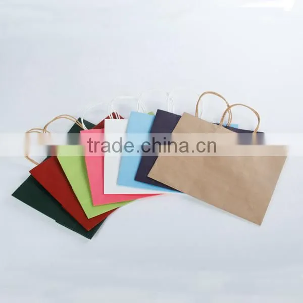 Wood Pulp kraft paper printed Christmas gift recycle paper bag