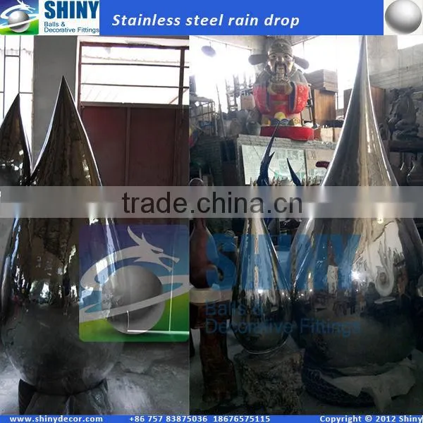 large stainless steel sculpture raindrop
