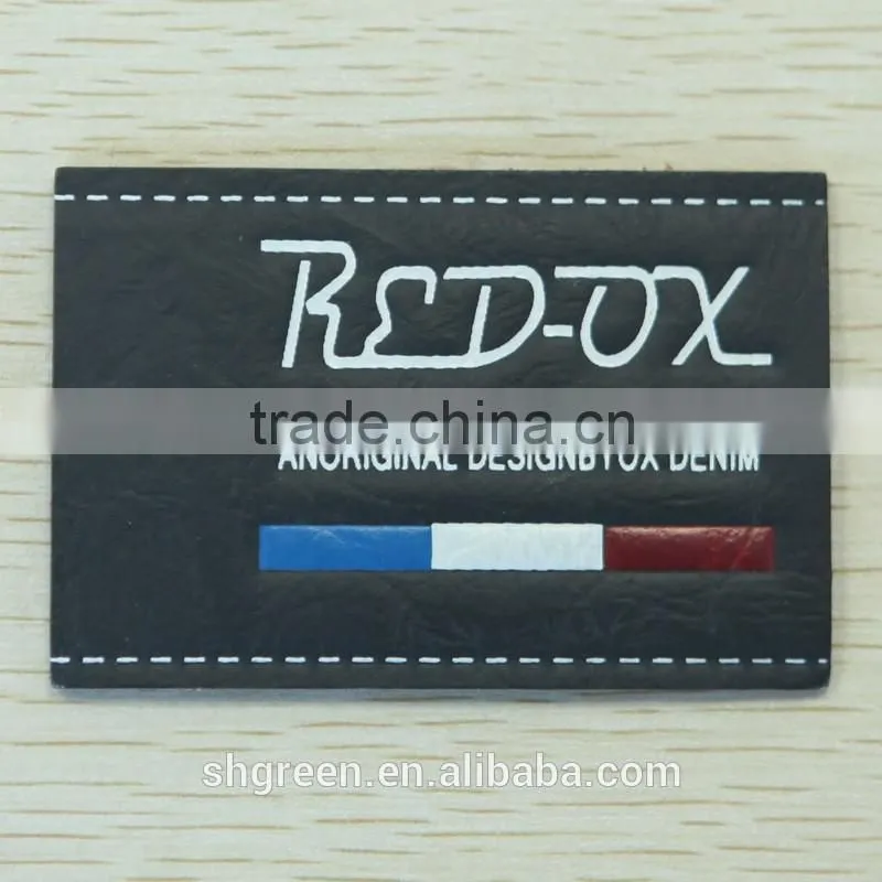 Die-cut vogue leather patch for denim