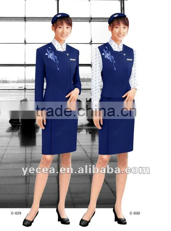 Classical smart design airline stewardess uniform