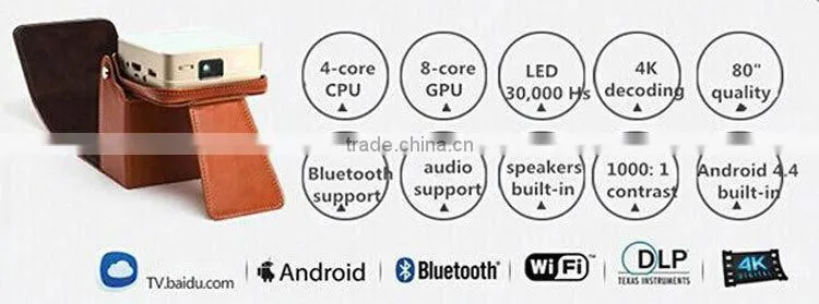 4 Core Cpu Build in Speakers Dlp Link 3d Home Theater 4K full hd 3d led projector