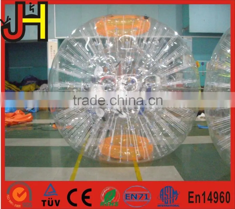 Guangzhou factory price dia 2.6m grass zorb ball, inflatable body zorb ball