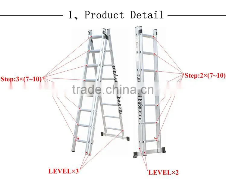 RD-LD-3 telescopic ladder fiberglass