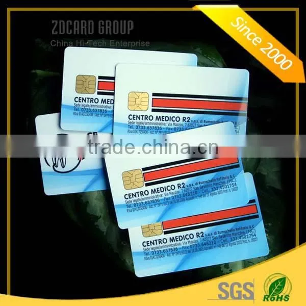 Double sides printing plastic at24c64 chip contact card printing pvc card