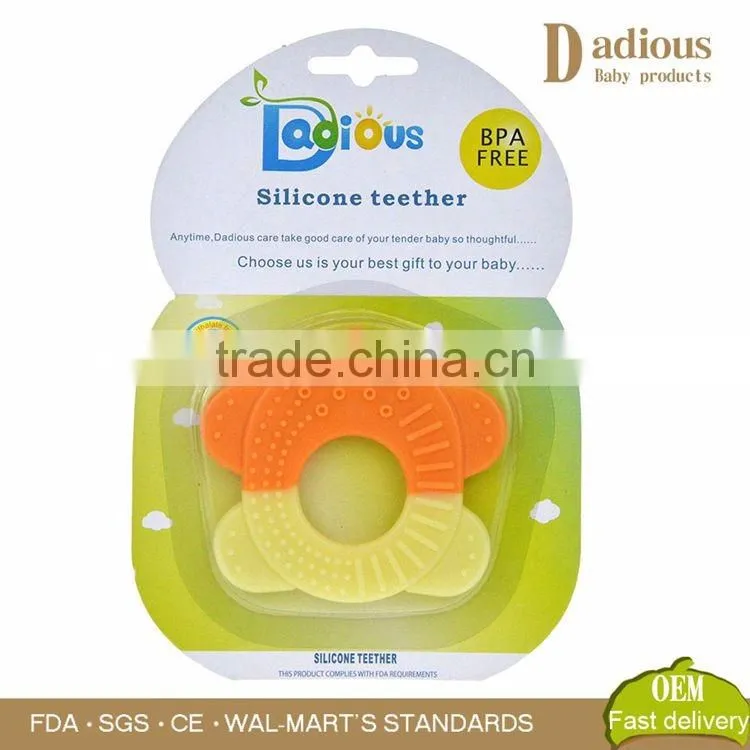 BPA Free Wholesale Cheap silicone Baby Teether Toys Natural Rubber For Baby