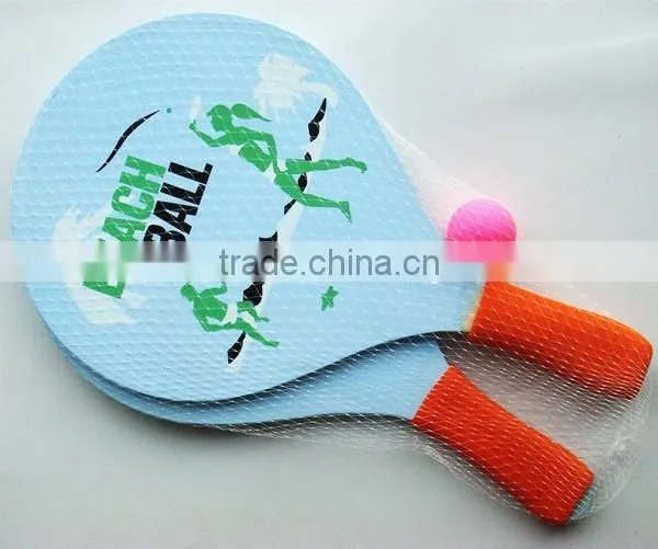 38*24*0.8cm foam handle wooden beach racket set game