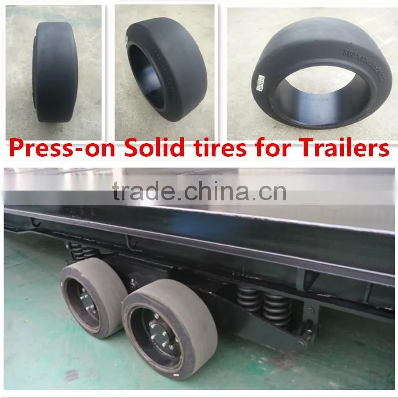 Press-on solid rubber tire for foklift high quality smooth tread tire 12 x 4 1/2 x 8 inch