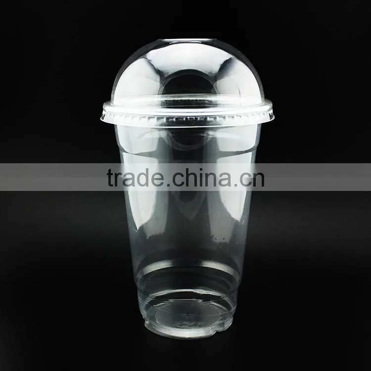 Premium Plastic Clear PET Cups with Flat Lids