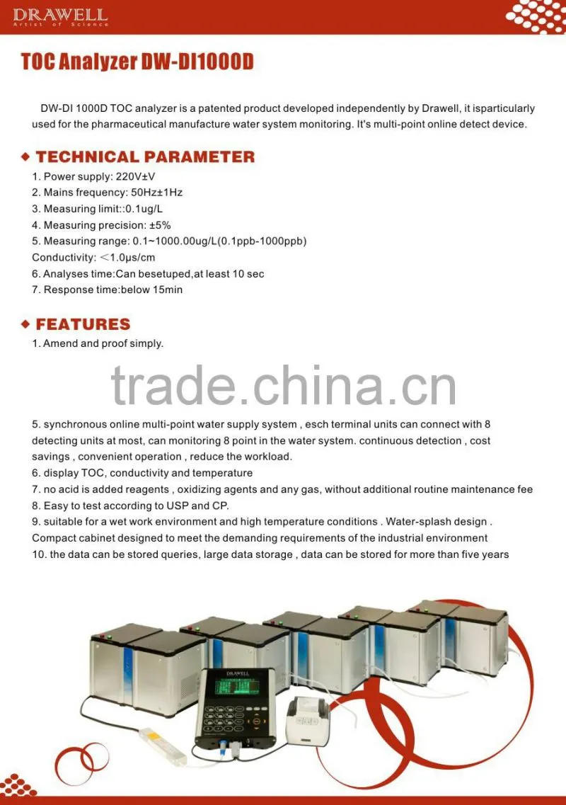 total organic carbon analyzer with Data Terminal Unit