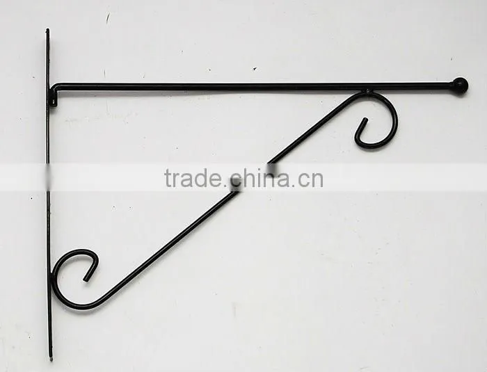 Wrought Iron Rustic Wall Garden Bracket Decor Hook Hang Flowers Baskets Lanterns