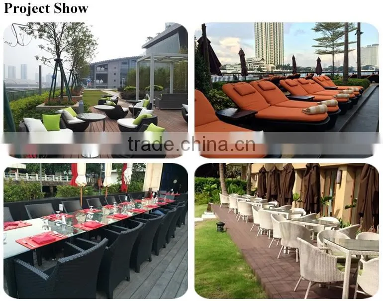 Modern rattan wicker aluminum poly bar table