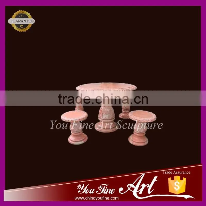 outdoor stone tables and benches
