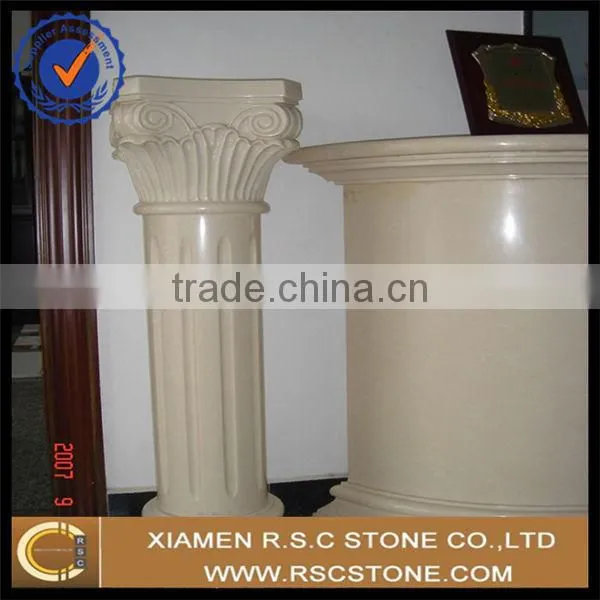 beige round marble column