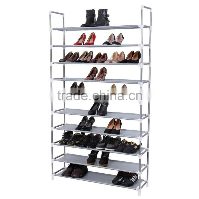 Plastic woven fabric shoes tower and shoes rack tower
