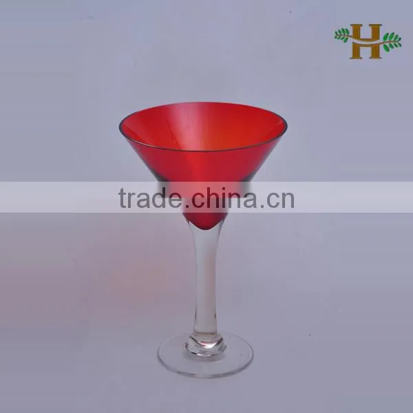 Bucket shaped colored useful goblet, handmade martini delicate glassware for hotel