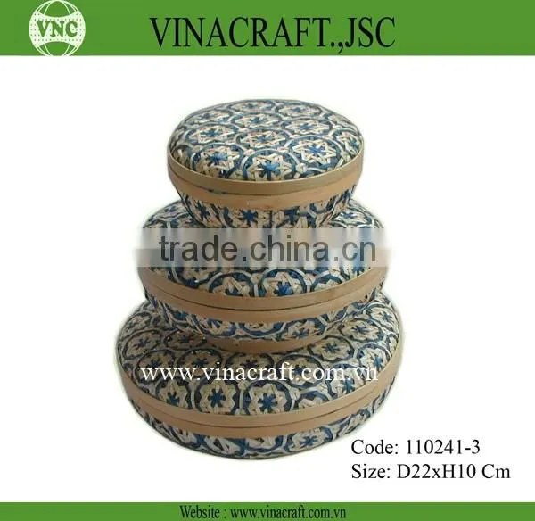 Decorative bamboo box set of 2