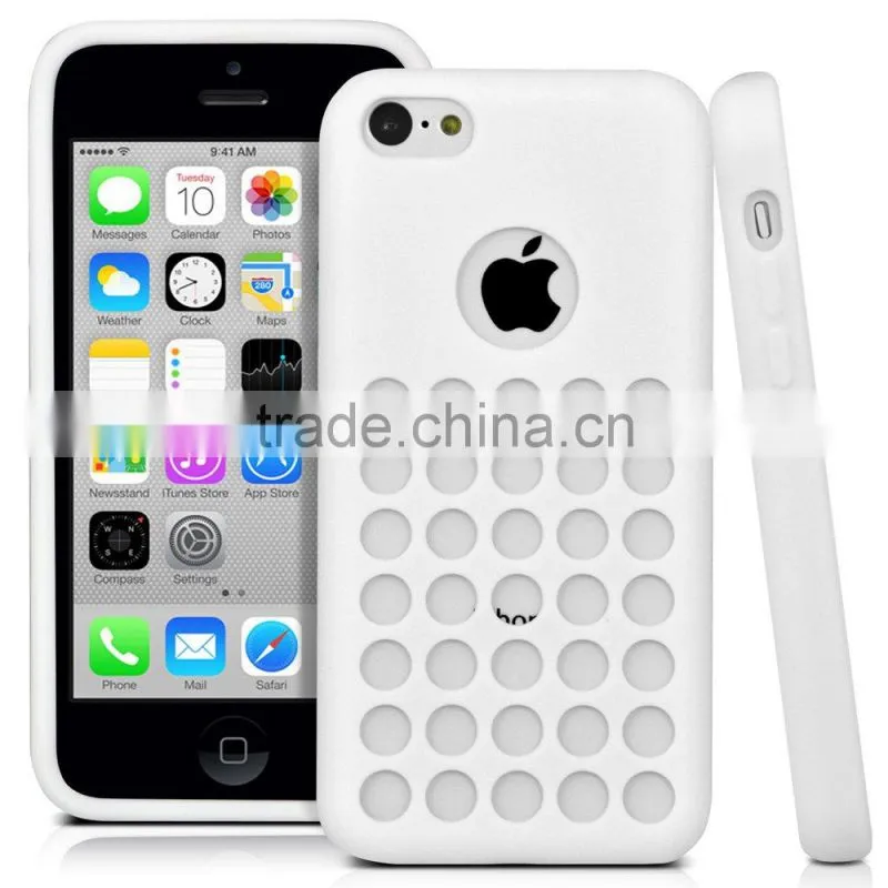 Unique Hole Design TPU Silicone Gel Case Cover Mobile Phone Housing for iPhone 5C
