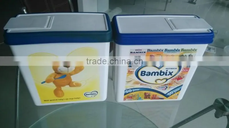 BPA free PP/TPR overmolding milk powder can pot jar