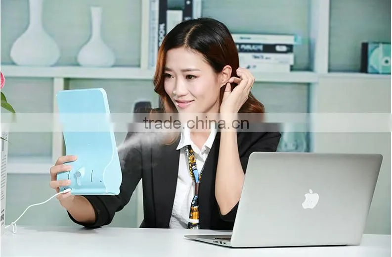 USB Desktop Makeup Mirror With LED Lamp/ Portable Mist Spray Apparatus