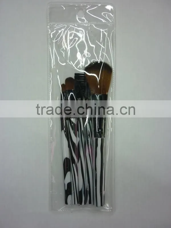 promotional make up kit 5 pcs makeup brush set with pvc case
