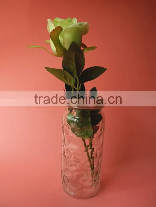 clear relief pillar glass flower pot