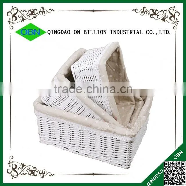 Wicker storage Xmas gift hamper basket with linning with 3 sizes