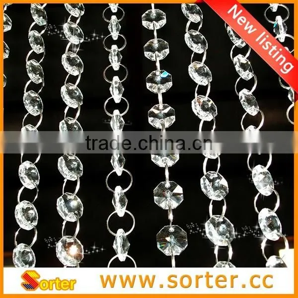 Octagon beads string glass crystal curtain